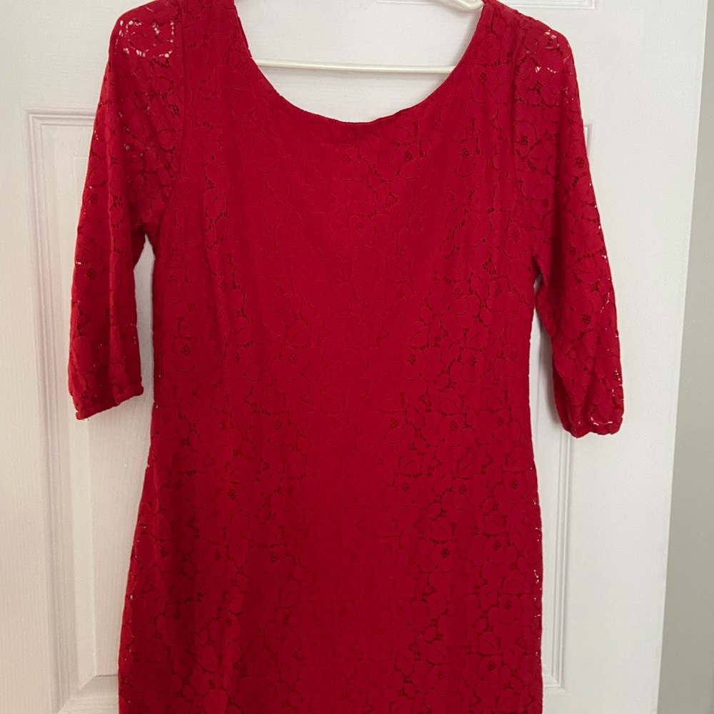 Red lace dress